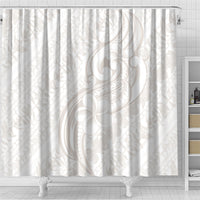 Hawaii Plumeria Lokelani Pikake Lei Shower Curtain Sandy Beige Polynesian Tattoo