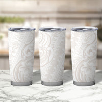 Hawaii Plumeria Lokelani Pikake Lei Tumbler Cup Sandy Beige Polynesian Tattoo LT9 - Polynesian Pride