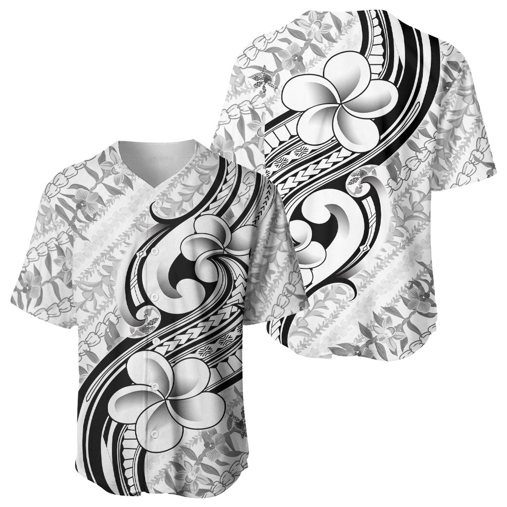 Hawaii Plumeria Lokelani Pikake Lei Baseball Jersey Ele'ele Polynesian Tattoo