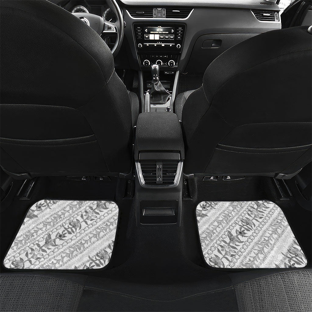 Hawaii Plumeria Lokelani Pikake Lei Car Mats Ele'ele Polynesian Tattoo LT9 Set 2pcs - Back Black - Polynesian Pride