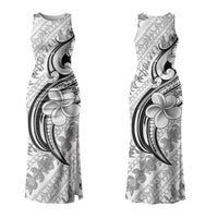 Hawaii Plumeria Lokelani Pikake Lei Couples Matching Tank Maxi Dress and Long Sleeve Button Shirt Ele'ele Polynesian Tattoo LT9 - Polynesian Pride
