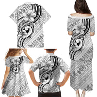 Hawaii Plumeria Lokelani Pikake Lei Family Matching Puletasi and Hawaiian Shirt Ele'ele Polynesian Tattoo