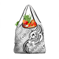 Hawaii Plumeria Lokelani Pikake Lei Grocery Bag Ele'ele Polynesian Tattoo LT9 1-pack One Size Black - Polynesian Pride