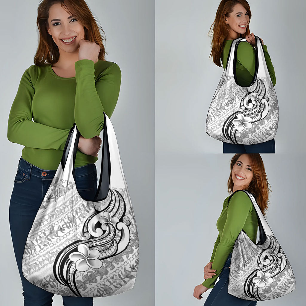 Hawaii Plumeria Lokelani Pikake Lei Grocery Bag Ele'ele Polynesian Tattoo LT9 - Polynesian Pride