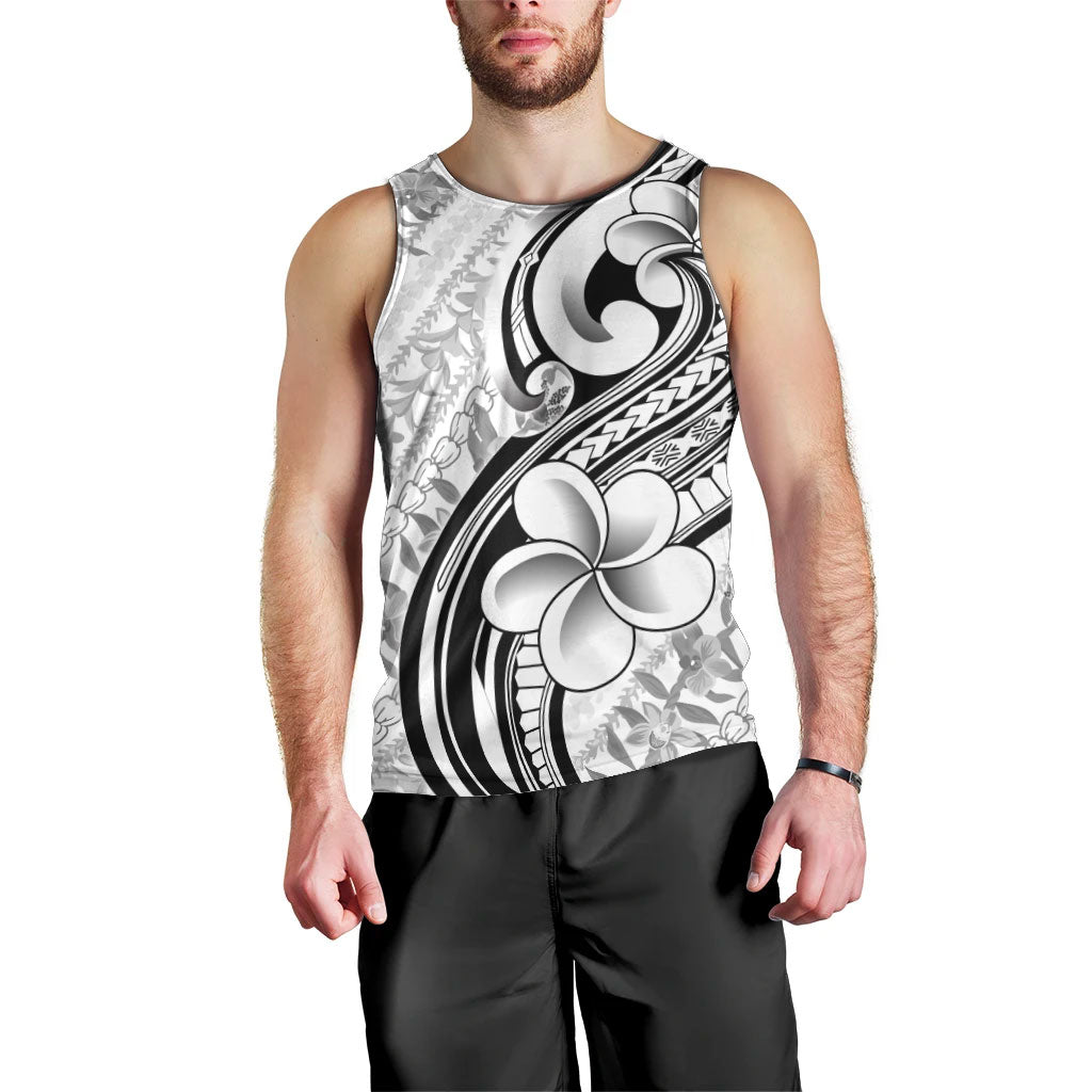 Hawaii Plumeria Lokelani Pikake Lei Men Tank Top Ele'ele Polynesian Tattoo LT9 - Polynesian Pride