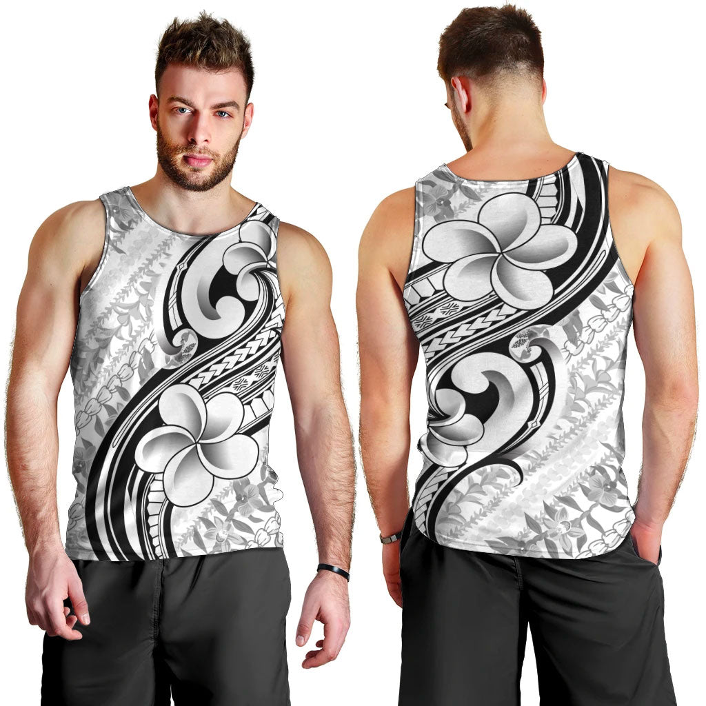Hawaii Plumeria Lokelani Pikake Lei Men Tank Top Ele'ele Polynesian Tattoo LT9 - Polynesian Pride