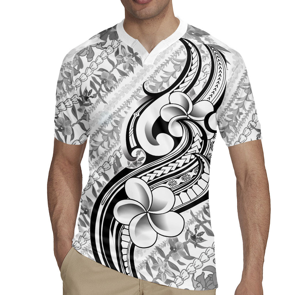 Hawaii Plumeria Lokelani Pikake Lei Rugby Jersey Ele'ele Polynesian Tattoo LT9 - Polynesian Pride