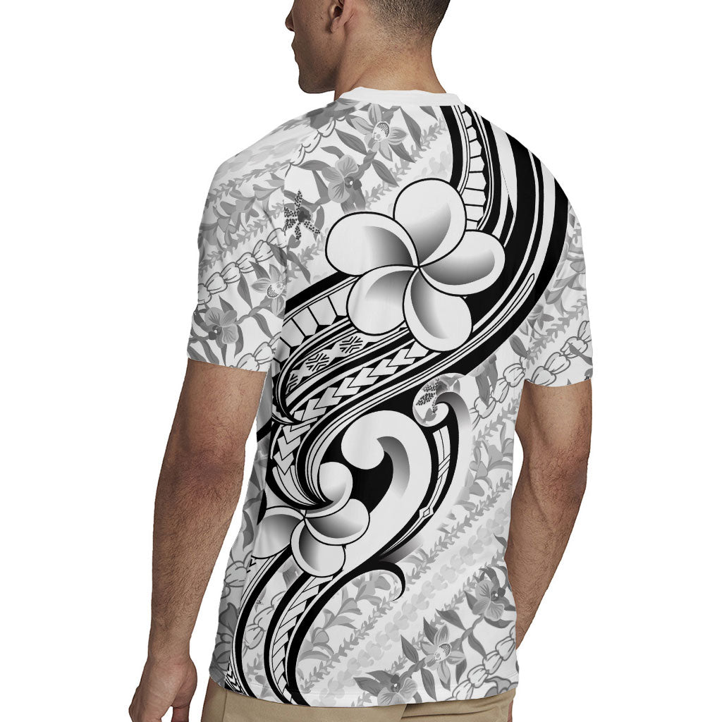 Hawaii Plumeria Lokelani Pikake Lei Rugby Jersey Ele'ele Polynesian Tattoo LT9 - Polynesian Pride
