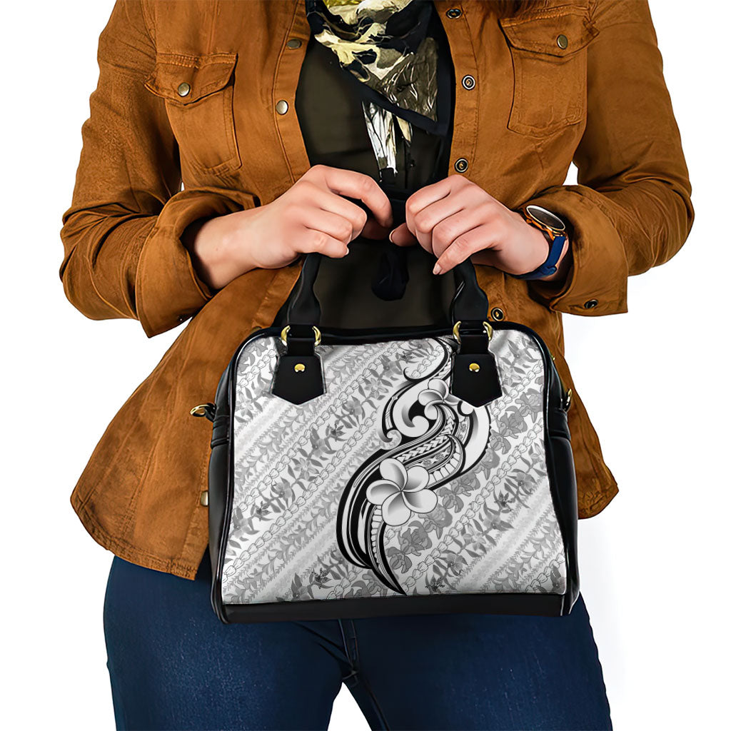 Hawaii Plumeria Lokelani Pikake Lei Shoulder Handbag Ele'ele Polynesian Tattoo LT9 - Polynesian Pride