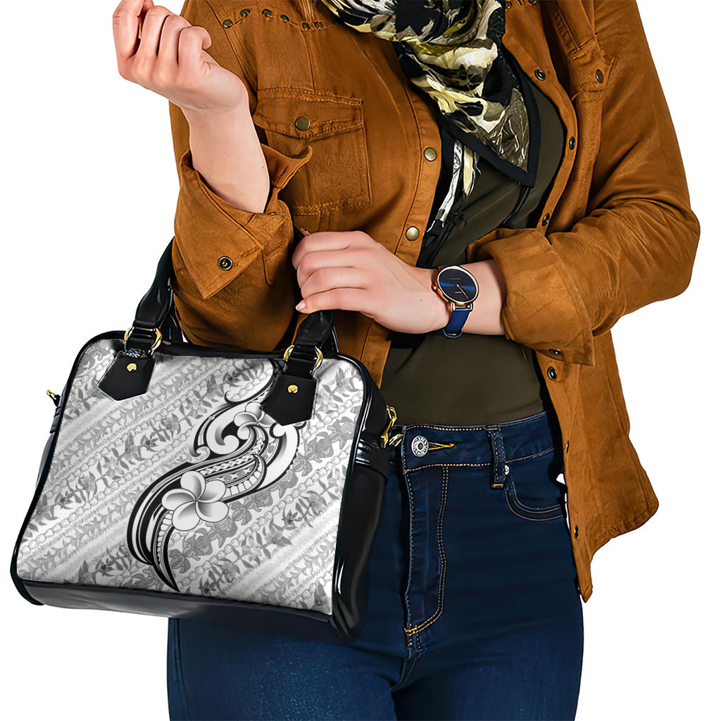 Hawaii Plumeria Lokelani Pikake Lei Shoulder Handbag Ele'ele Polynesian Tattoo LT9 - Polynesian Pride