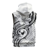 Hawaii Plumeria Lokelani Pikake Lei Sleeveless Zip Hoodie Ele'ele Polynesian Tattoo