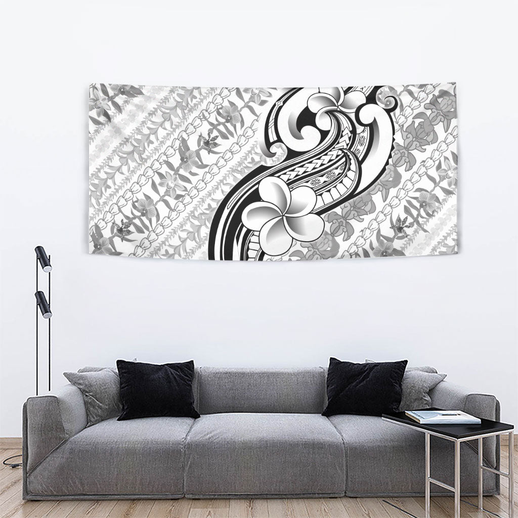 Hawaii Plumeria Lokelani Pikake Lei Tapestry Ele'ele Polynesian Tattoo