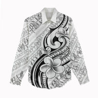 Hawaii Plumeria Lokelani Pikake Lei Women Casual Shirt Ele'ele Polynesian Tattoo LT9 - Polynesian Pride