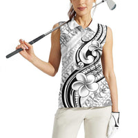 Hawaii Plumeria Lokelani Pikake Lei Women Sleeveless Polo Shirt Ele'ele Polynesian Tattoo