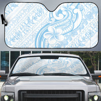 Hawaii Plumeria Lokelani Pikake Lei Auto Sun Shade Uliuli Polynesian Tattoo LT9 Blue - Polynesian Pride