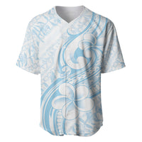 Hawaii Plumeria Lokelani Pikake Lei Baseball Jersey Uliuli Polynesian Tattoo LT9 Blue - Polynesian Pride