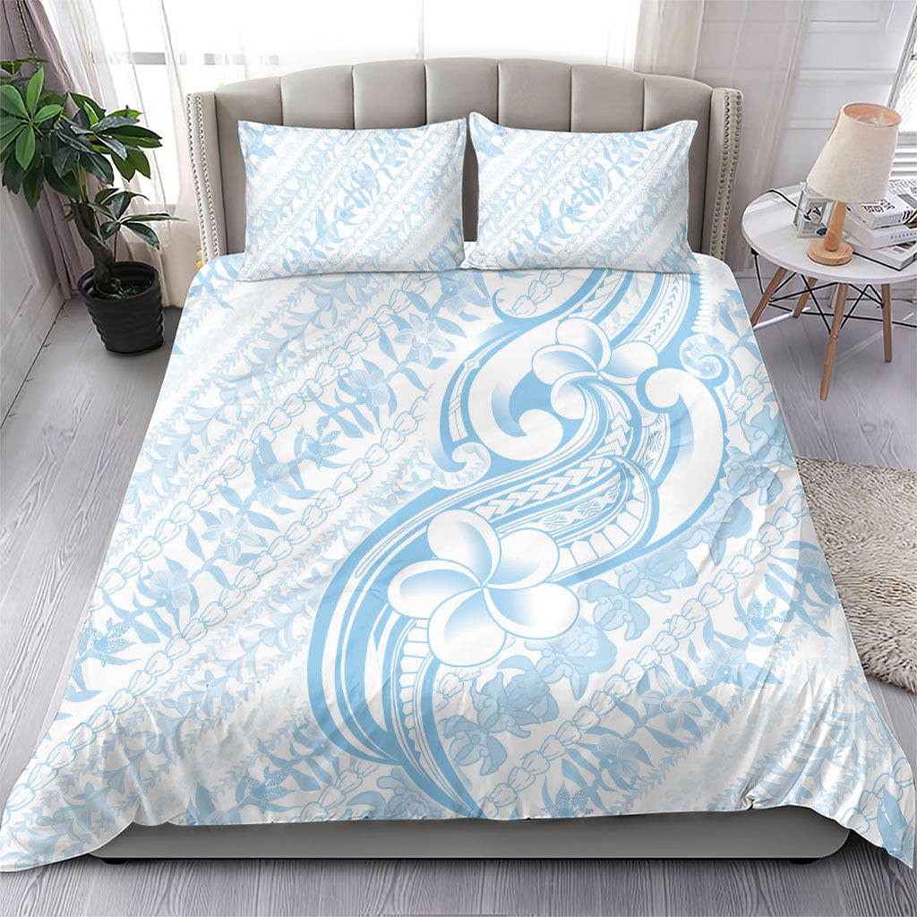 Hawaii Plumeria Lokelani Pikake Lei Bedding Set Uliuli Polynesian Tattoo