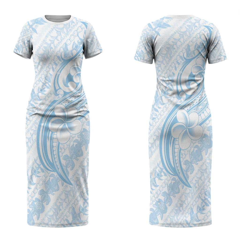 Hawaii Plumeria Lokelani Pikake Lei Couples Matching Short Sleeve Bodycon Dress and Hawaiian Shirt Uliuli Polynesian Tattoo LT9 - Polynesian Pride