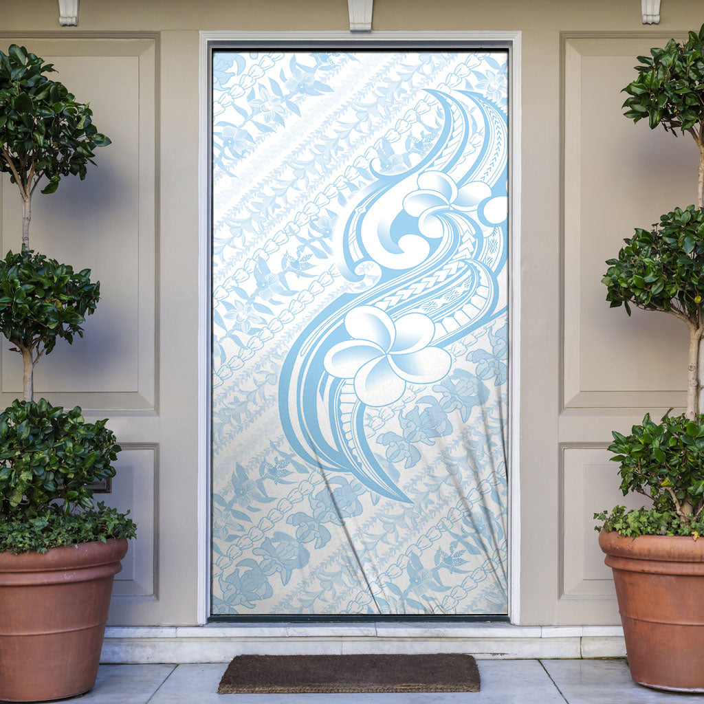 Hawaii Plumeria Lokelani Pikake Lei Door Cover Uliuli Polynesian Tattoo