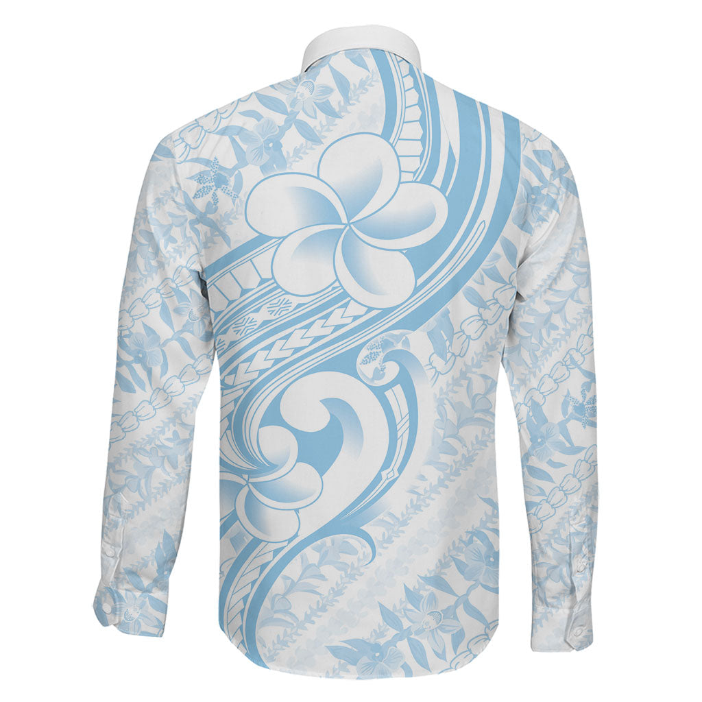 Hawaii Plumeria Lokelani Pikake Lei Family Matching Off The Shoulder Long Sleeve Dress and Hawaiian Shirt Uliuli Polynesian Tattoo