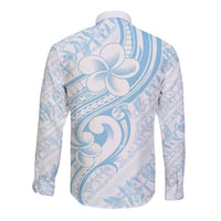 Hawaii Plumeria Lokelani Pikake Lei Long Sleeve Button Shirt Uliuli Polynesian Tattoo