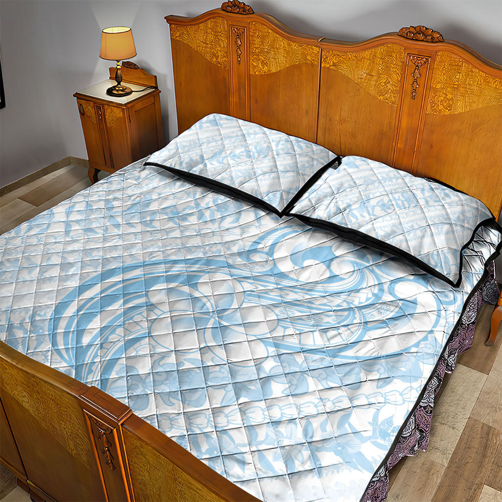 Hawaii Plumeria Lokelani Pikake Lei Quilt Bed Set Uliuli Polynesian Tattoo