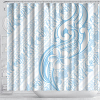 Hawaii Plumeria Lokelani Pikake Lei Shower Curtain Uliuli Polynesian Tattoo