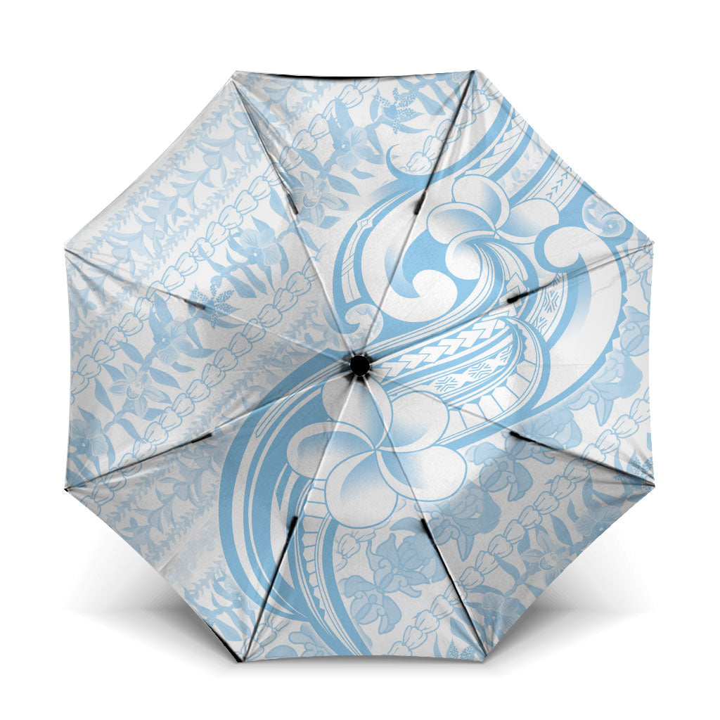 Hawaii Plumeria Lokelani Pikake Lei Umbrella Uliuli Polynesian Tattoo LT9 One Size Folded 11.42 inch Opened Diameter 37.4 inch Blue - Polynesian Pride