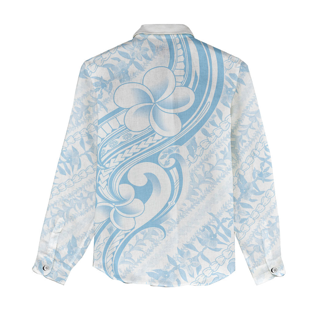 Hawaii Plumeria Lokelani Pikake Lei Women Casual Shirt Uliuli Polynesian Tattoo