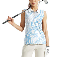 Hawaii Plumeria Lokelani Pikake Lei Women Sleeveless Polo Shirt Uliuli Polynesian Tattoo