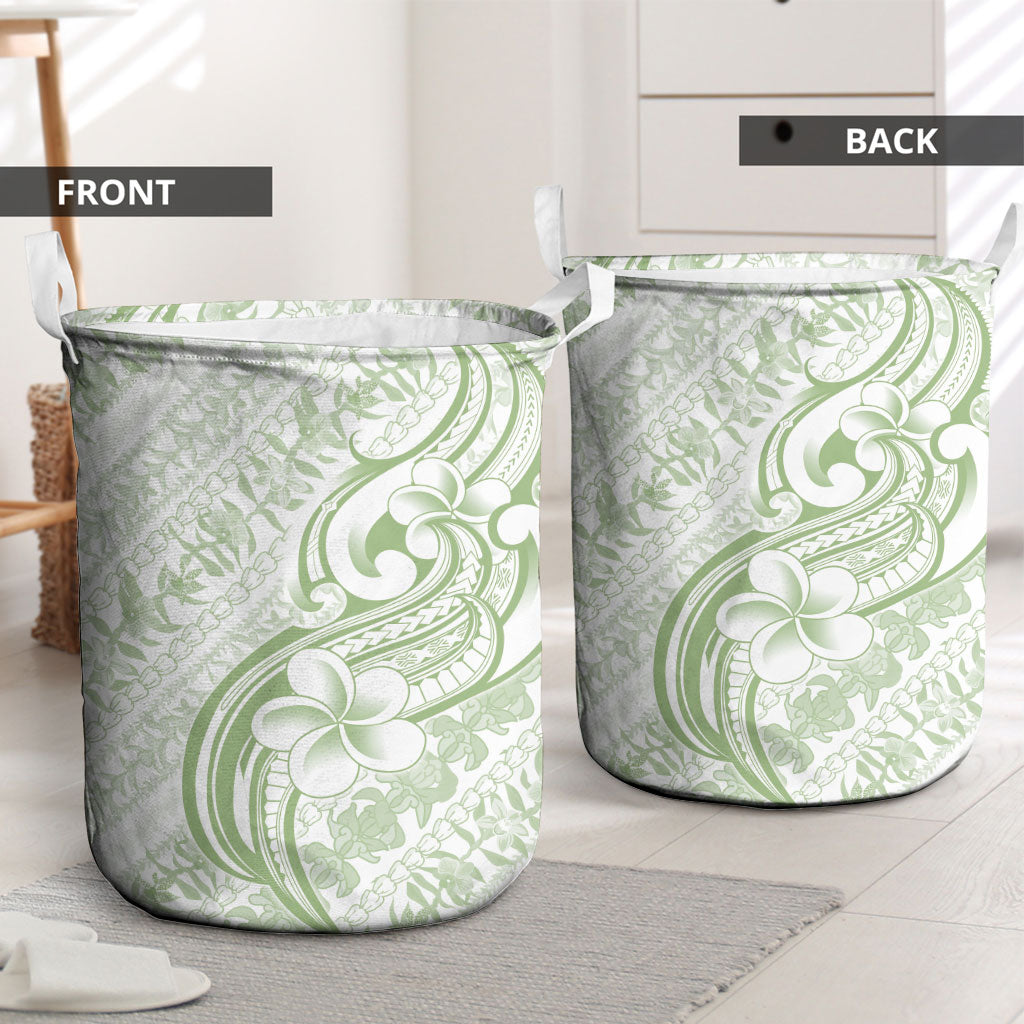 Hawaii Plumeria Lokelani Pikake Lei Laundry Basket Oma'oma'o Polynesian Tattoo