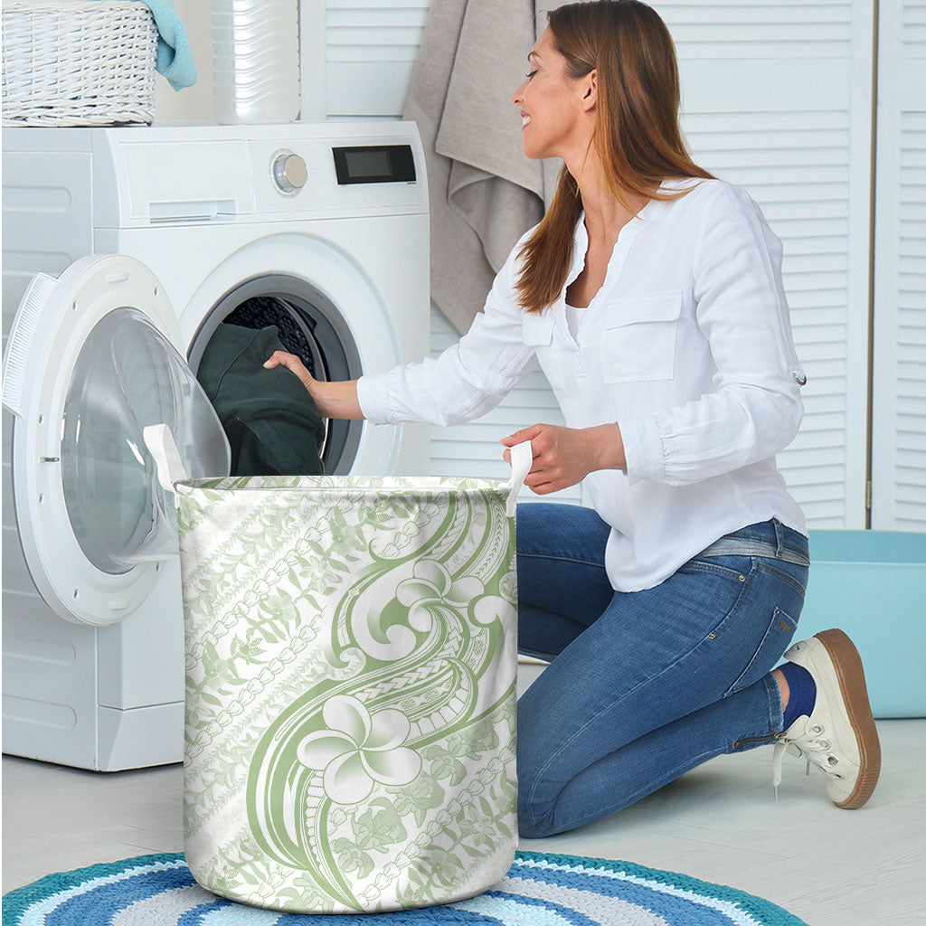 Hawaii Plumeria Lokelani Pikake Lei Laundry Basket Oma'oma'o Polynesian Tattoo
