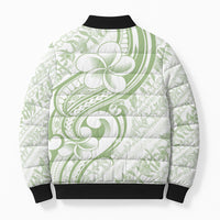 Hawaii Plumeria Lokelani Pikake Lei Bomber Puffer Jacket Oma'oma'o Polynesian Tattoo
