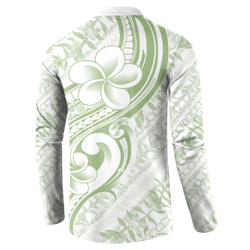 Hawaii Plumeria Lokelani Pikake Lei Button Sweatshirt Oma'oma'o Polynesian Tattoo LT9 - Polynesian Pride