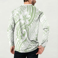 Hawaii Plumeria Lokelani Pikake Lei Button Sweatshirt Oma'oma'o Polynesian Tattoo LT9 - Polynesian Pride