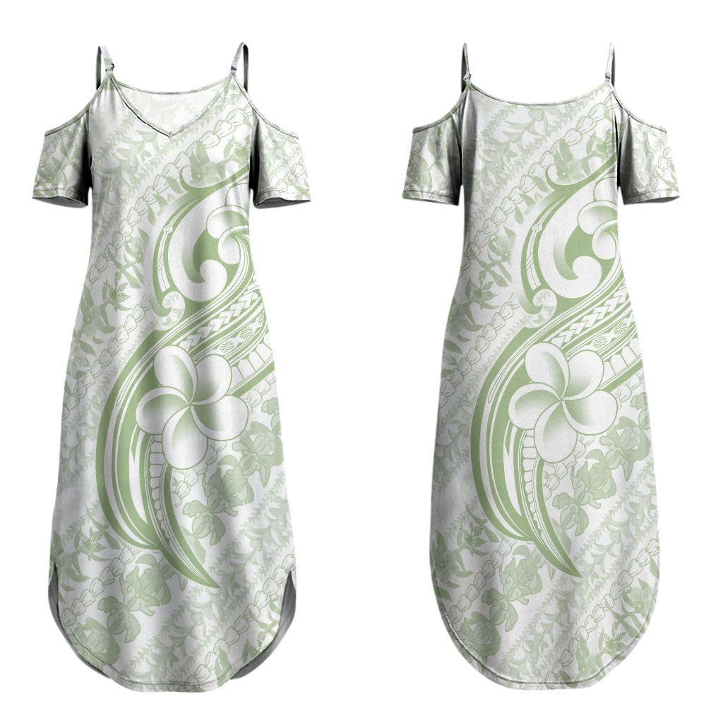 Hawaii Plumeria Lokelani Pikake Lei Couples Matching Summer Maxi Dress and Hawaiian Shirt Oma'oma'o Polynesian Tattoo LT9 - Polynesian Pride