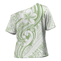 Hawaii Plumeria Lokelani Pikake Lei Cross Shoulder Shirt Oma'oma'o Polynesian Tattoo LT9 - Polynesian Pride