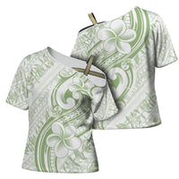 Hawaii Plumeria Lokelani Pikake Lei Cross Shoulder Shirt Oma'oma'o Polynesian Tattoo LT9 - Polynesian Pride