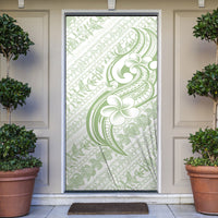 Hawaii Plumeria Lokelani Pikake Lei Door Cover Oma'oma'o Polynesian Tattoo LT9 Green - Polynesian Pride