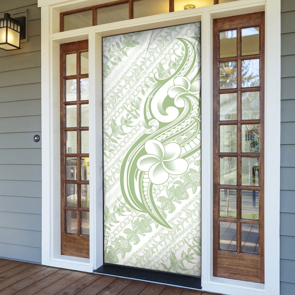 Hawaii Plumeria Lokelani Pikake Lei Door Cover Oma'oma'o Polynesian Tattoo LT9 - Polynesian Pride