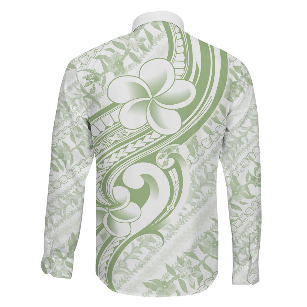 Hawaii Plumeria Lokelani Pikake Lei Family Matching Off Shoulder Maxi Dress and Hawaiian Shirt Oma'oma'o Polynesian Tattoo