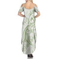 Hawaii Plumeria Lokelani Pikake Lei Family Matching Summer Maxi Dress and Hawaiian Shirt Oma'oma'o Polynesian Tattoo