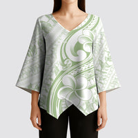 Hawaii Plumeria Lokelani Pikake Lei Kimono Sleeve Blouse Oma'oma'o Polynesian Tattoo LT9 - Polynesian Pride