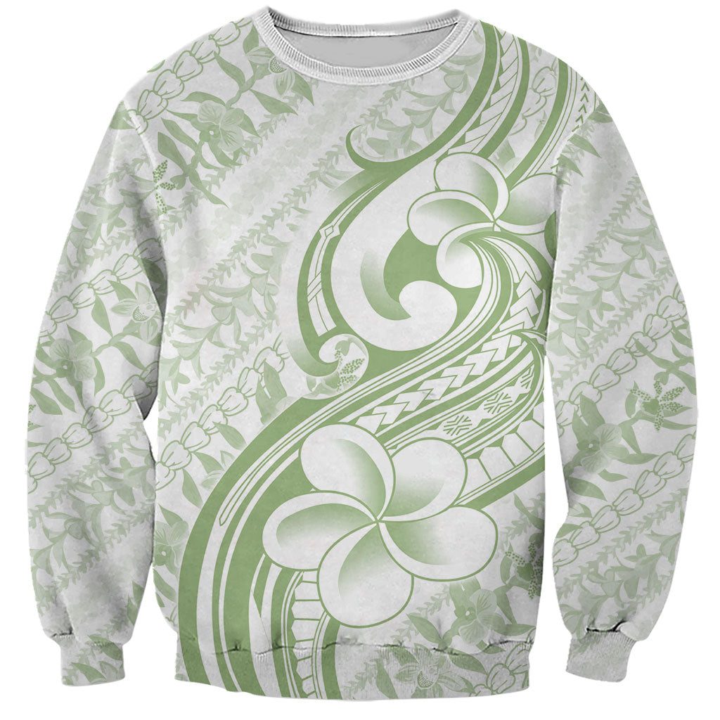 Hawaii Plumeria Lokelani Pikake Lei Sweatshirt Oma'oma'o Polynesian Tattoo