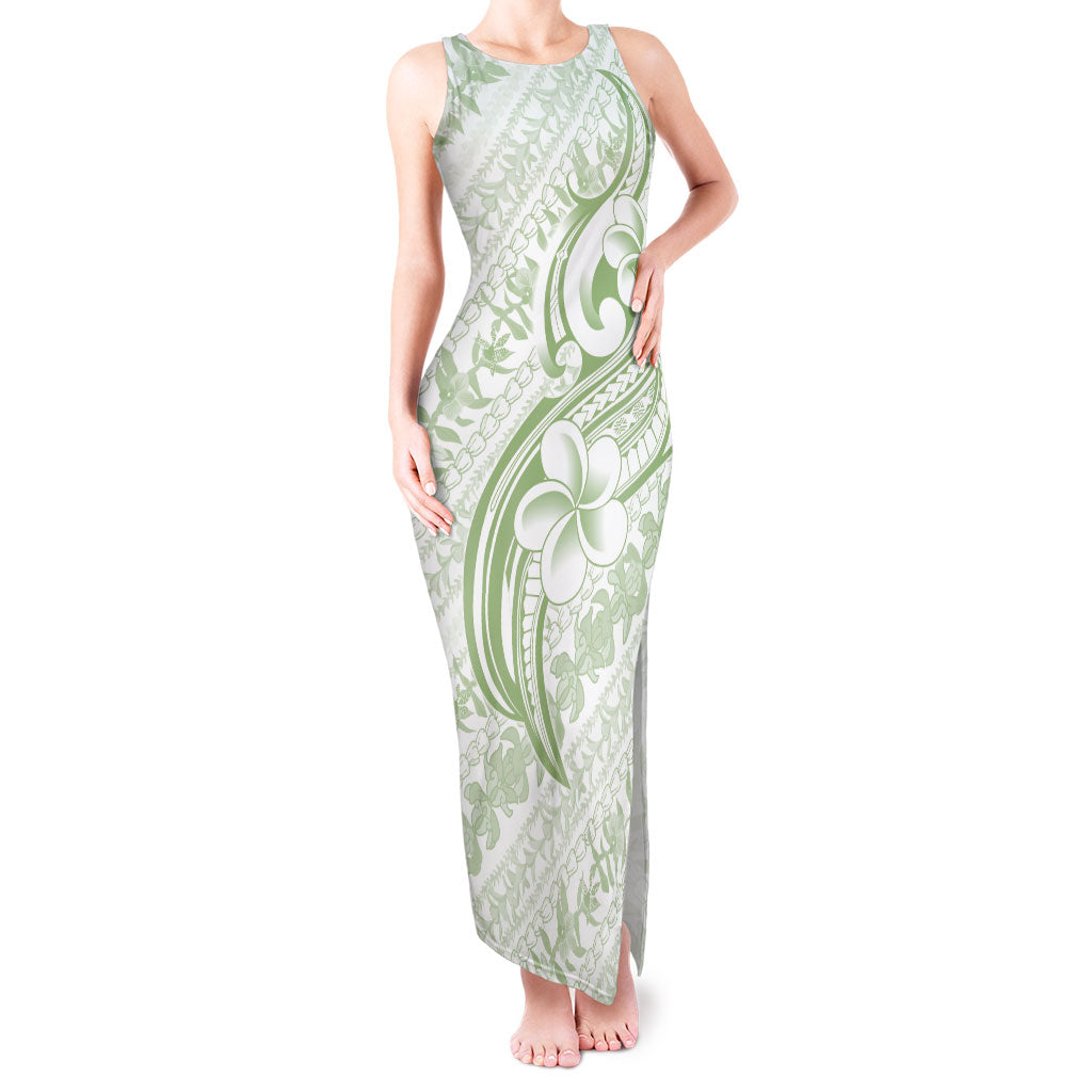Hawaii Plumeria Lokelani Pikake Lei Tank Maxi Dress Oma'oma'o Polynesian Tattoo