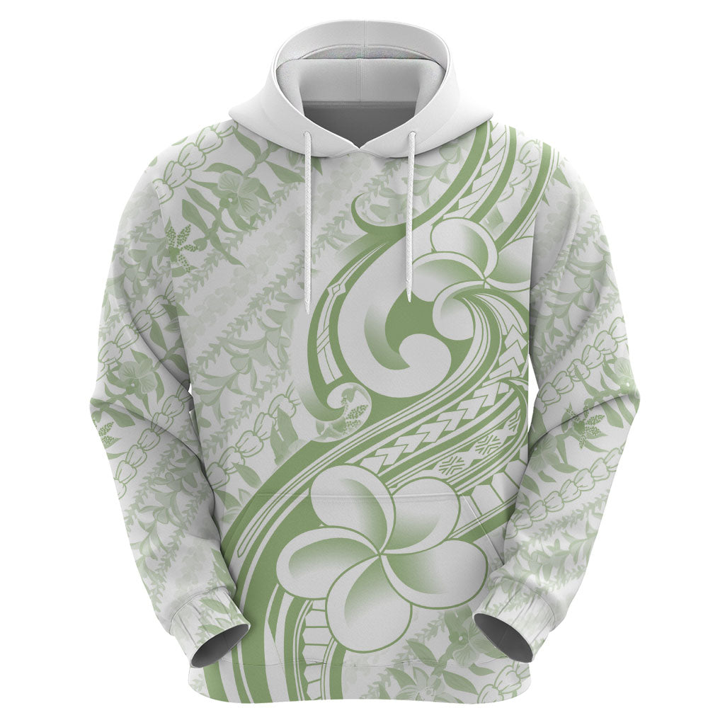 Hawaii Plumeria Lokelani Pikake Lei Zip Hoodie Oma'oma'o Polynesian Tattoo