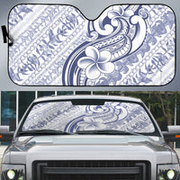 Hawaii Plumeria Lokelani Pikake Lei Auto Sun Shade Navy Blue Polynesian Tattoo