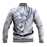 Hawaii Plumeria Lokelani Pikake Lei Baseball Jacket Navy Blue Polynesian Tattoo LT9 - Polynesian Pride