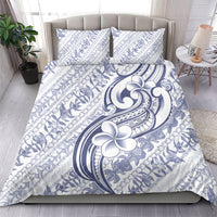 Hawaii Plumeria Lokelani Pikake Lei Bedding Set Navy Blue Polynesian Tattoo LT9 - Polynesian Pride