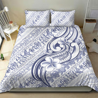 Hawaii Plumeria Lokelani Pikake Lei Bedding Set Navy Blue Polynesian Tattoo LT9 - Polynesian Pride